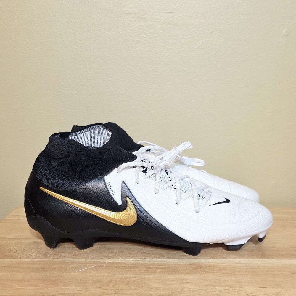 Nike Phantom Luna II Pro FG Gold Coin White  Soccer Cleats FJ2575-100 Mens 11.5